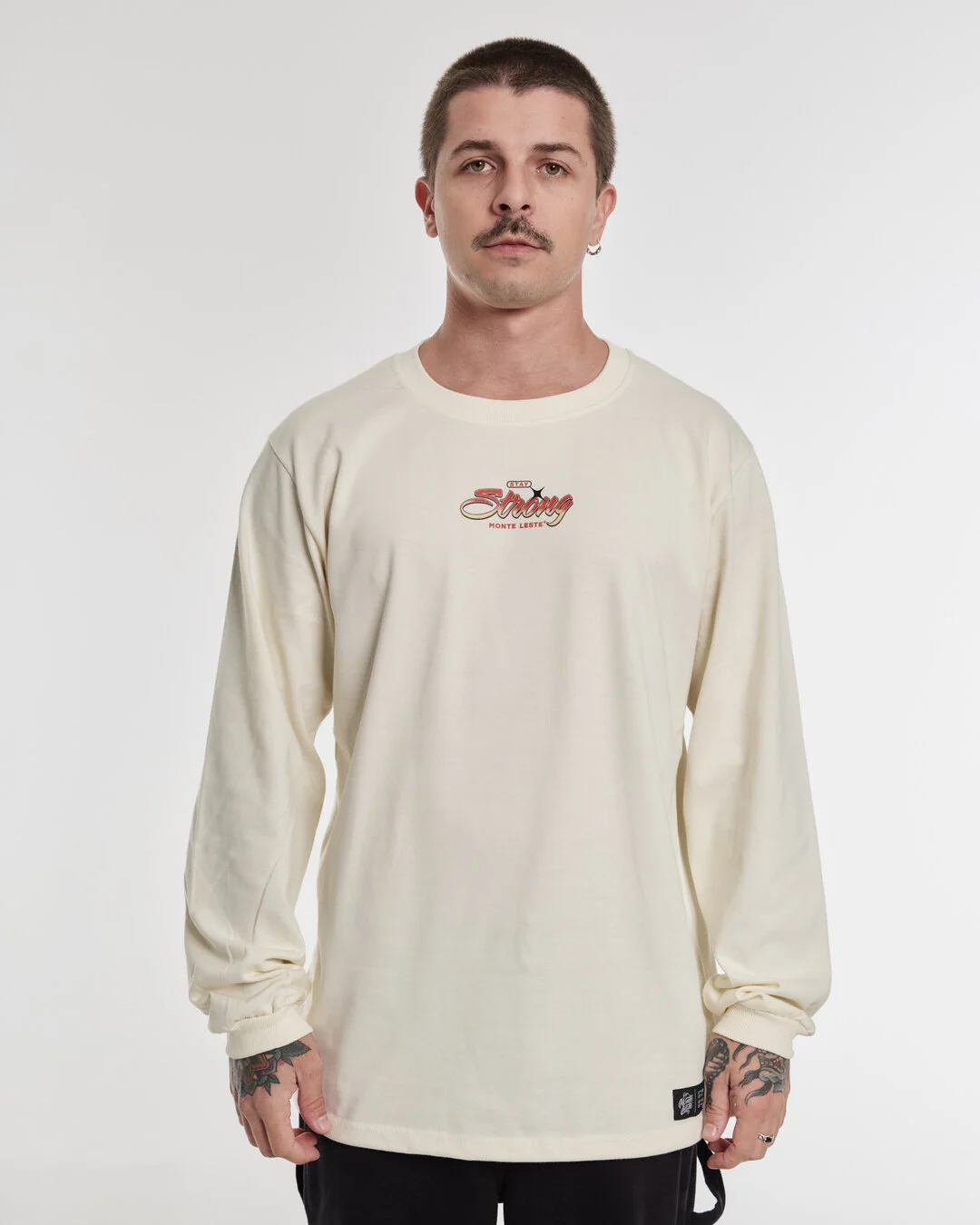 Camiseta Manga Longa Estampada - Strong Off White