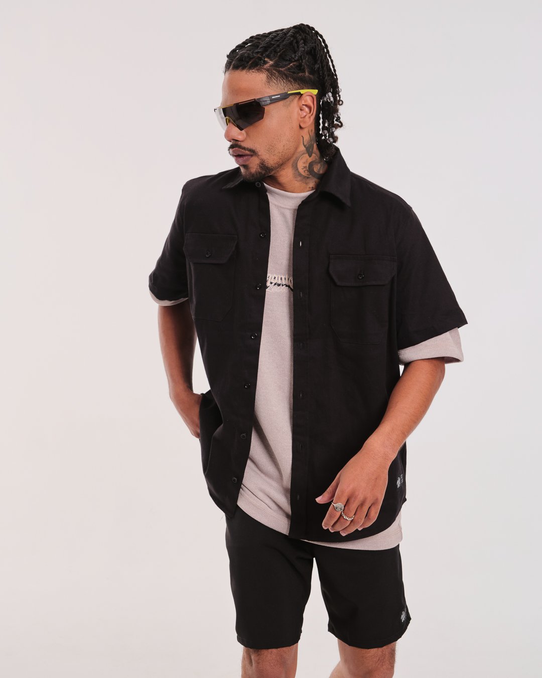 ミュージシャン buddix SS Work Shirt Black M size Camisa Workshirt Preta | Masculina | Co Buka