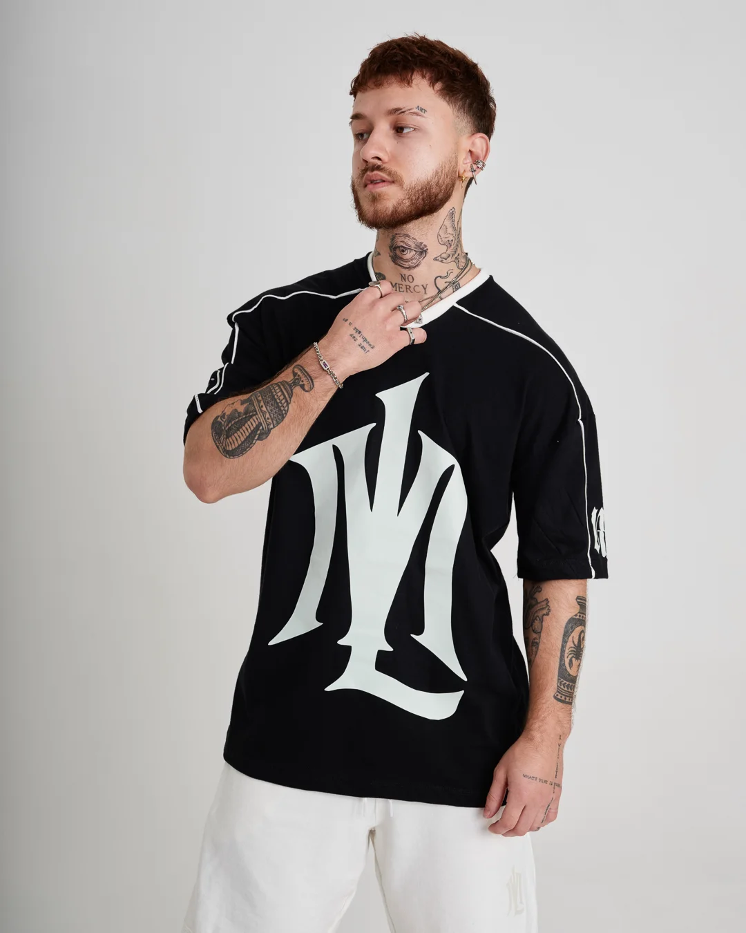 Camiseta Jersey Oversized - ML Preto