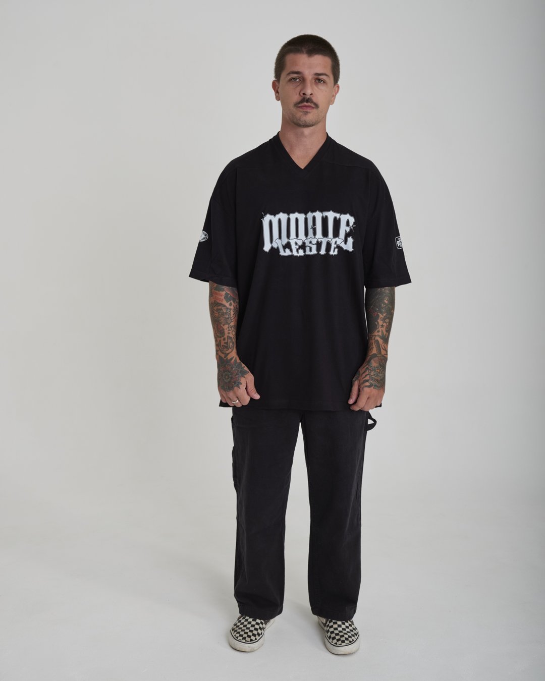 Camiseta Jersey Oversized - Never Preto