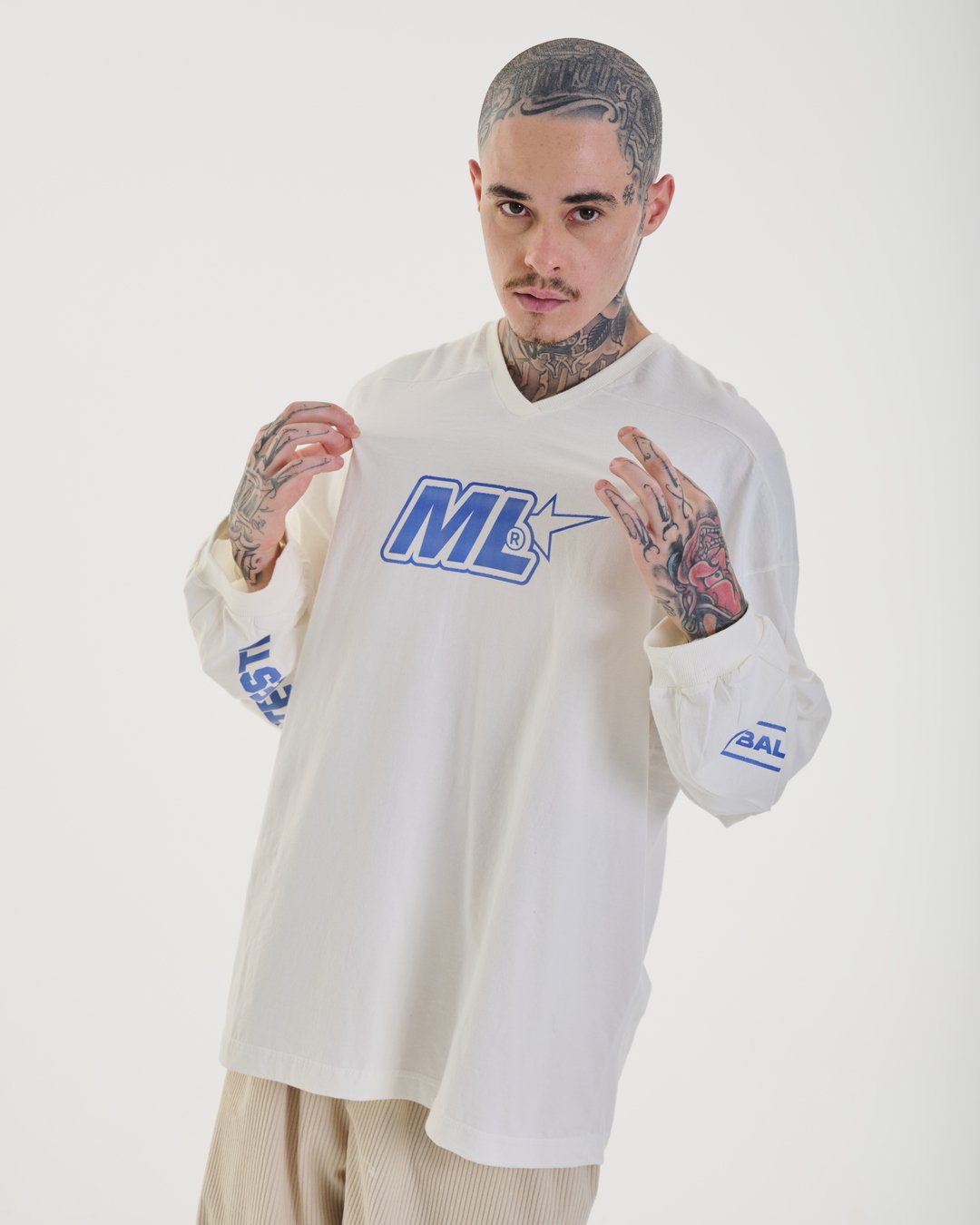 Camiseta Jersey Manga Longa Oversized - Hydro Off White