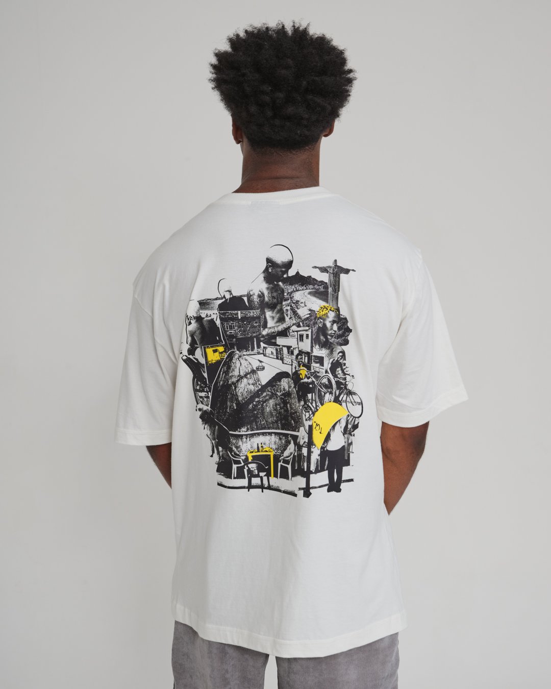 Camiseta Oversized Estampada Fut - Off White