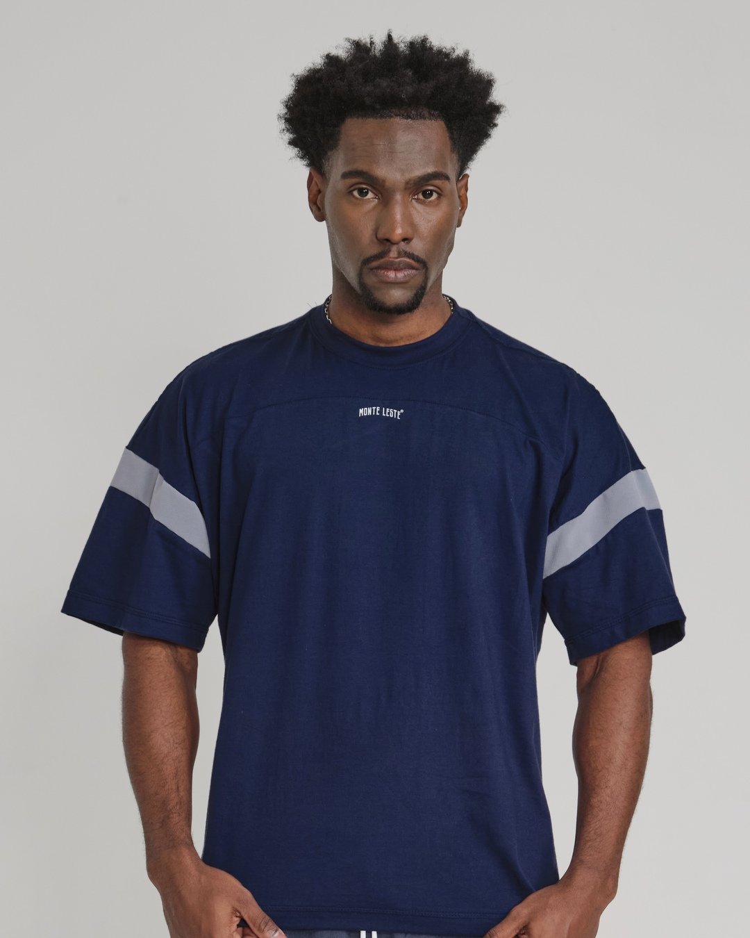 Camiseta Oversized Sleeve High - Marinho