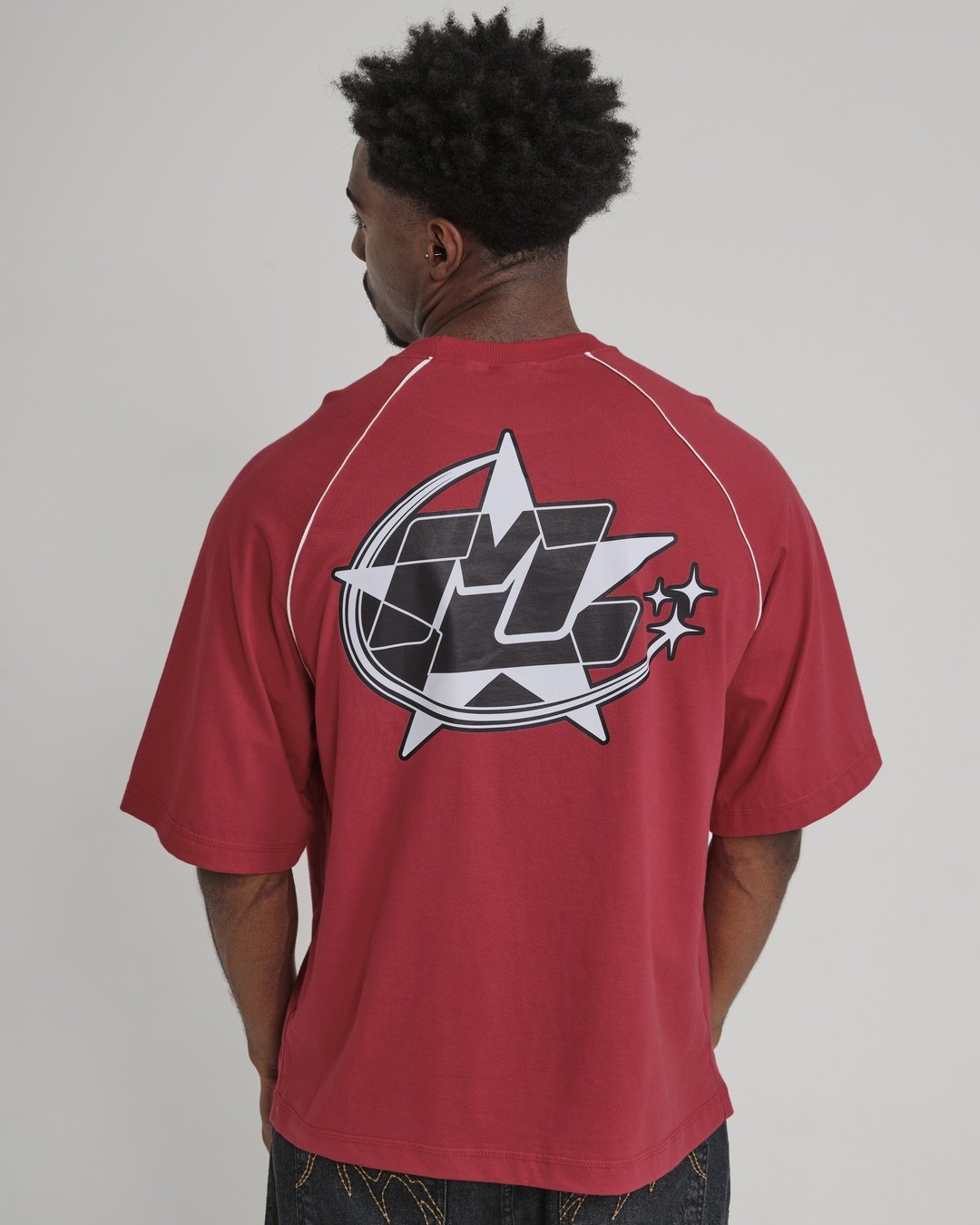 Camiseta Raglan Oversized Starlight - Vermelho