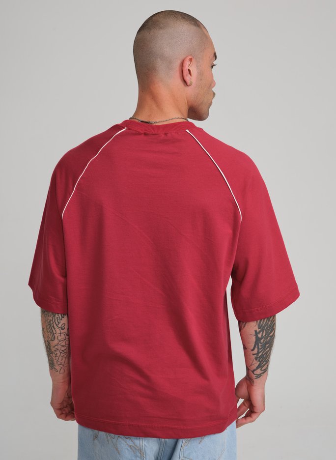 Camiseta Raglan Oversized Since - Vermelho