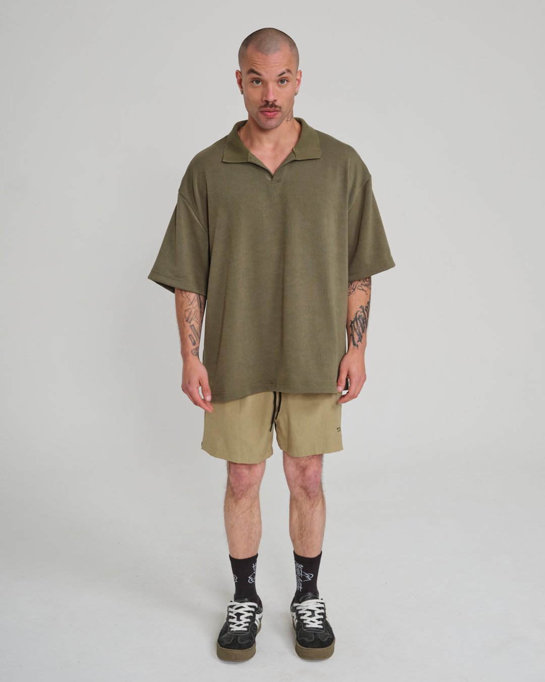 Camiseta Polo Oversized Monroe - Verde Musgo