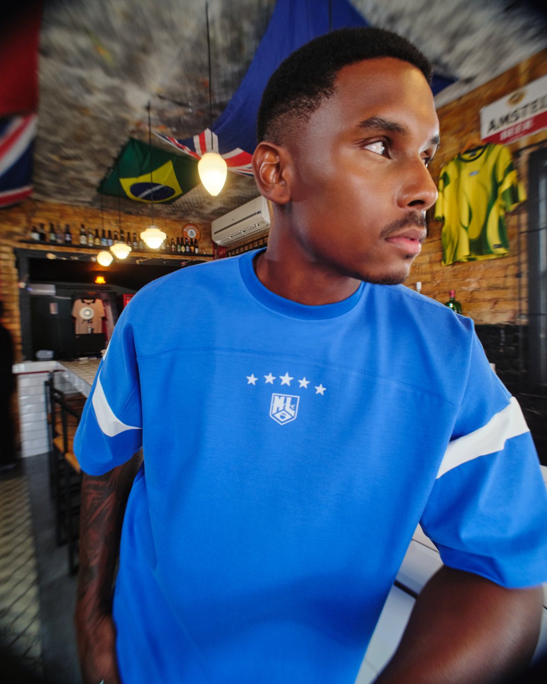 Camiseta Oversized Sleeve Capitão - Azul Royal