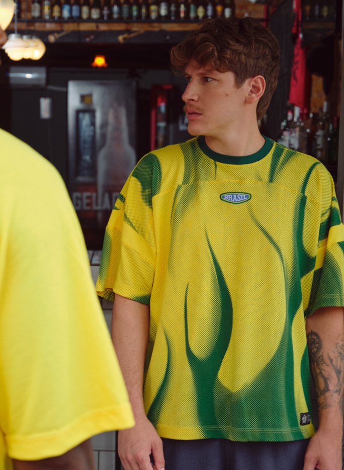 Camiseta Oversized Sleeve Artilheiro - Amarelo