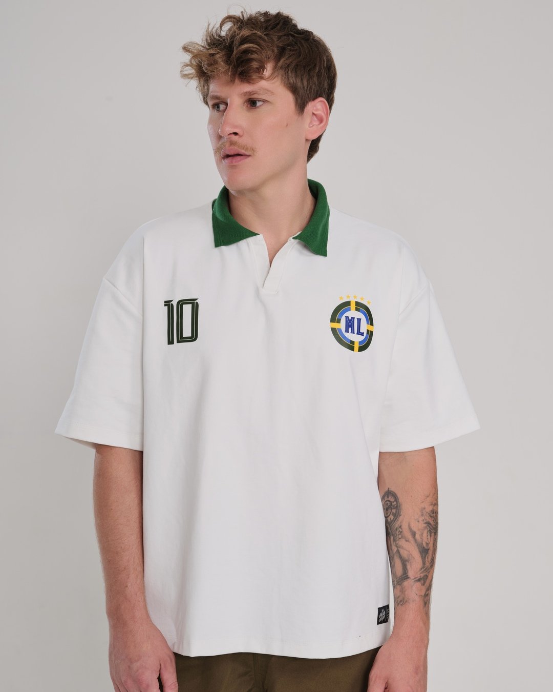 Camiseta Polo Oversized Moving - Off White