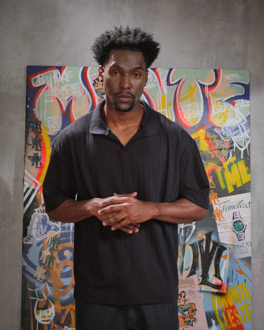 Camiseta Polo Oversized Zion - Preto