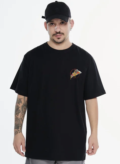 camisetas camiseta estampada monte leste pizza preto p 1644858488341