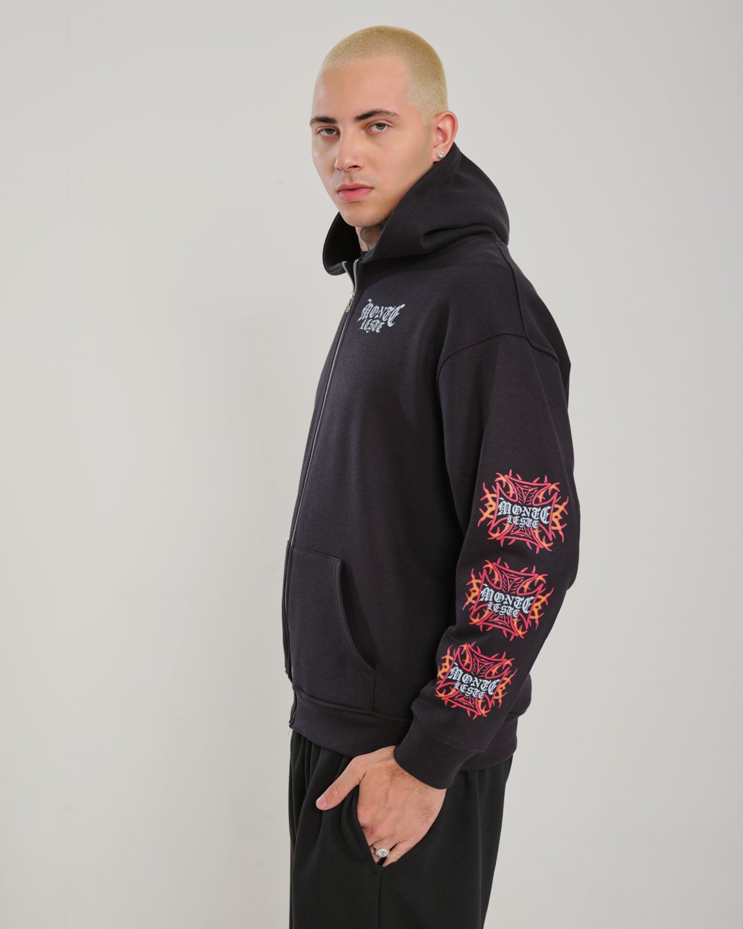 Jaqueta Moletom Oversized Capuz - Preto