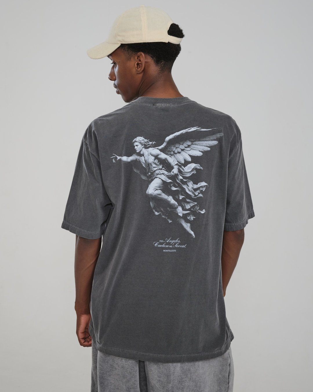 Camiseta Oversized Estampada Davi - Cinza Estonado
